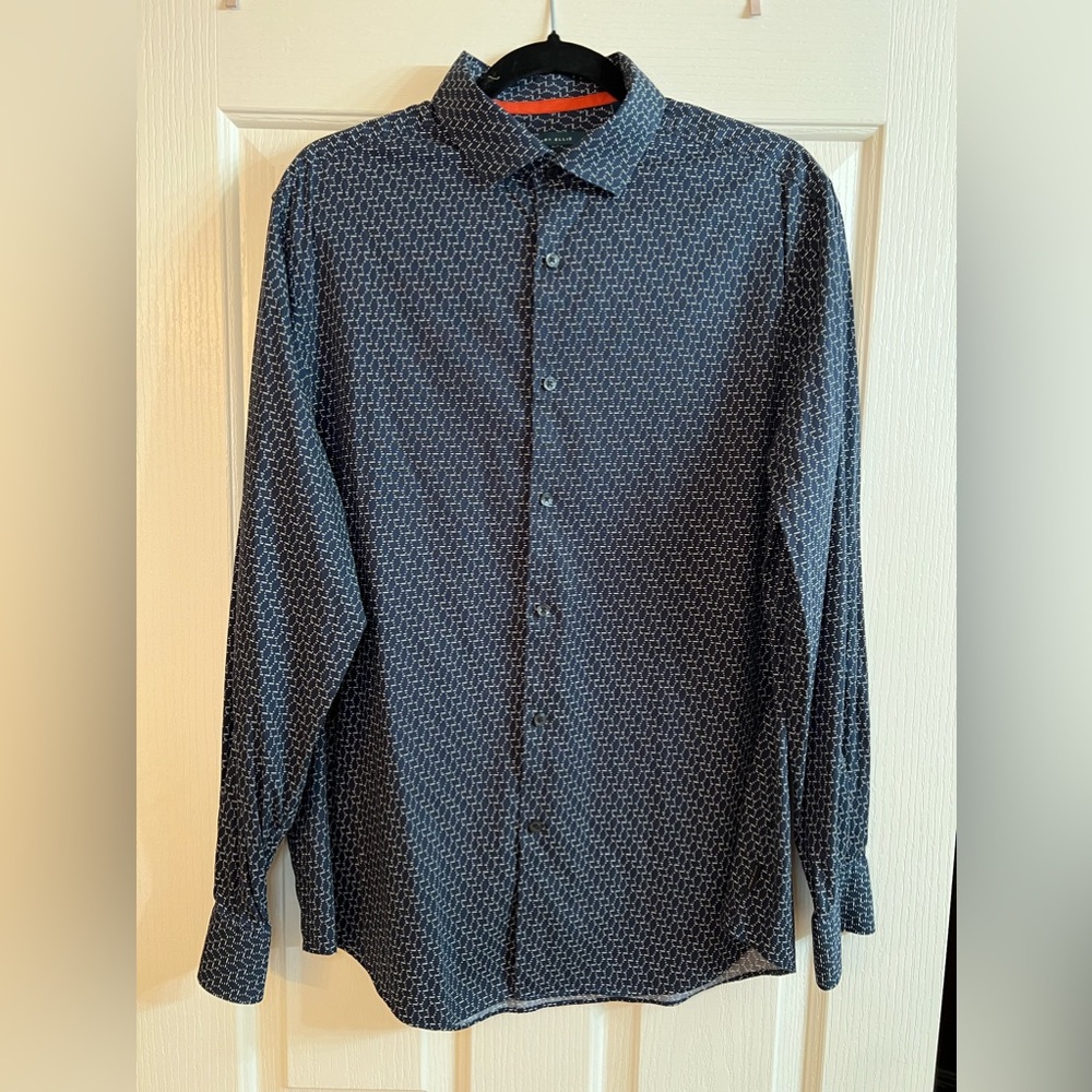 Perry Ellis Men’s Long Sleeve Collard Dress Shirt, Sz Large